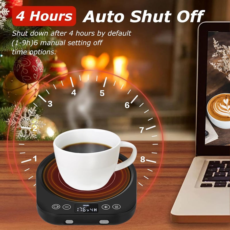 PUSEE Candle Mug Warmer Electric, Auto On/Off Gravity-Induction Coffee Warmer with 9 Temp Settings, 1-9 Timer Candle Melter, Beverage Warmer for Home & Office - Image 4